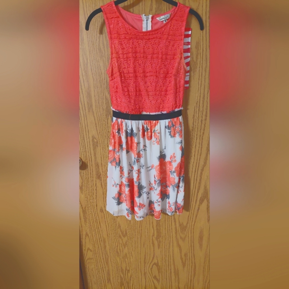 Womens orange and white dress